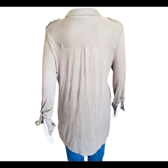 REVAMPED Utility Button Down Shirt With Long Sleeves Olive/Camo Green Size Large - Picture 3 of 9